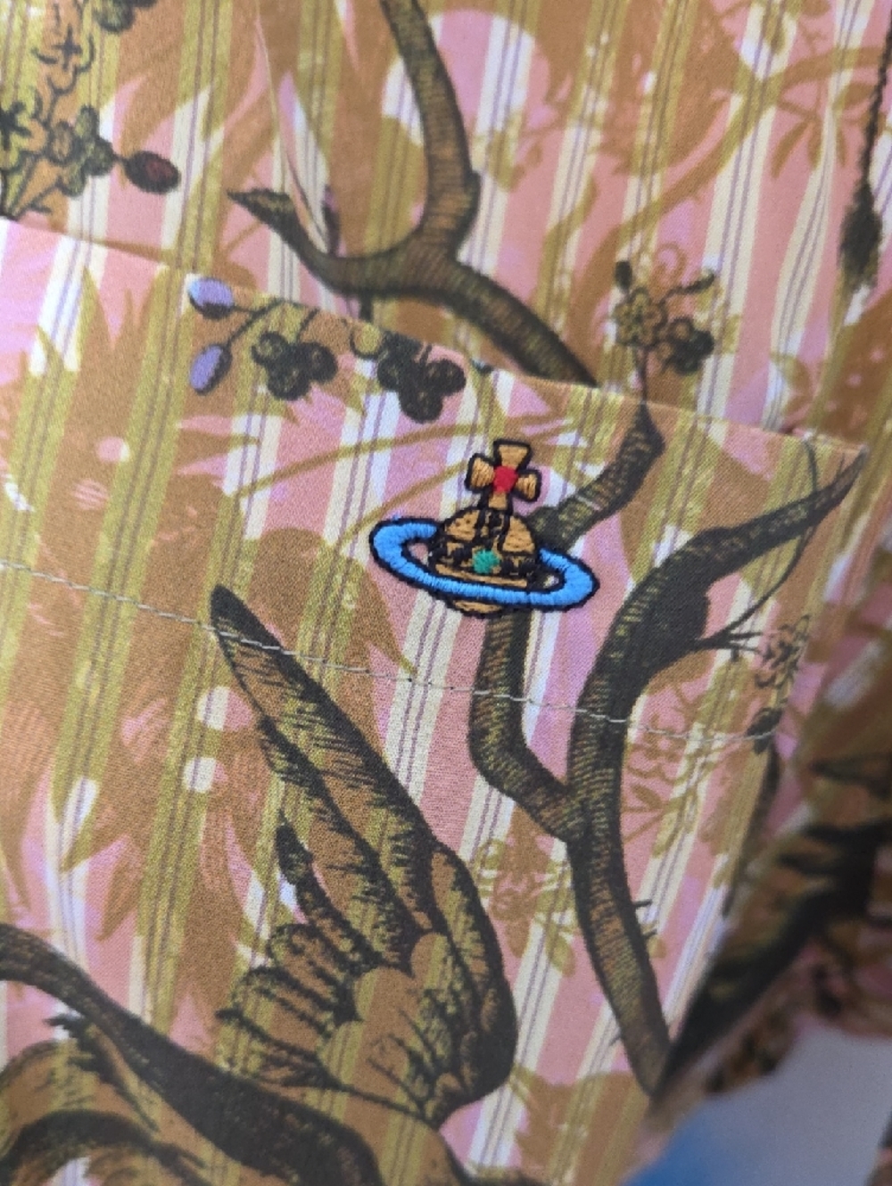 Vivienne Westwood Olive & Pink Tropical Shirt Dress - Picture 8 of 12